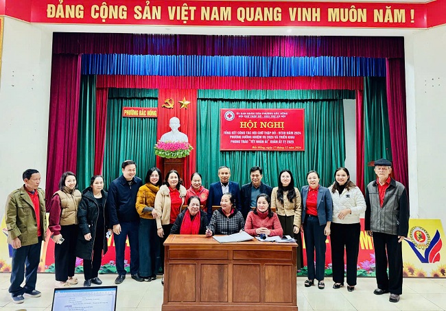 Hội Chữ thập đỏ - BTXH phường Bắc Hồng thị xã Hồng Lĩnh tổ chức tổng kết công tác Hội và phong trào Chữ thập đỏ năm 2024 - Triển khai nhiệm vụ năm 2025